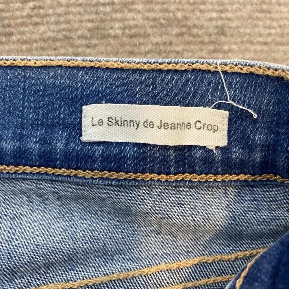 FRAME Jeans Womens 26 Blue‎ Denim Le Skinny de Jeanne Crop Distressed Stretch